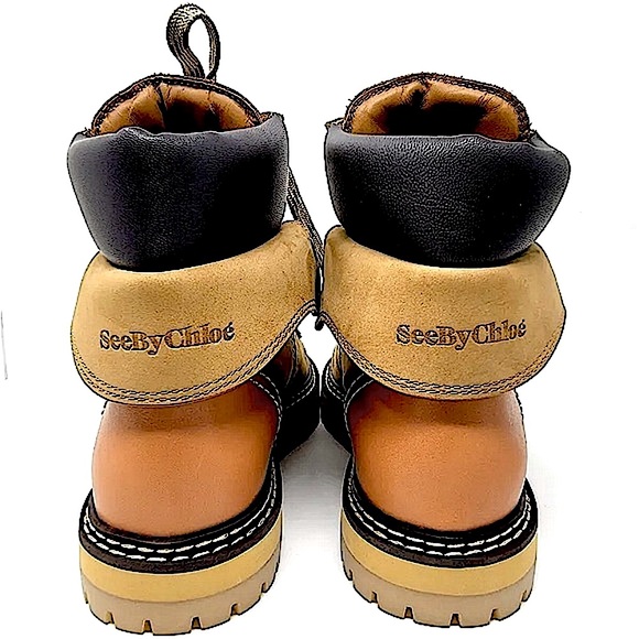 See By Chloé Eileen Flat Hiking Bootie Nabuck/Tortora SB31120B 08234, 6.5/ EU 37 - Picture 13 of 16